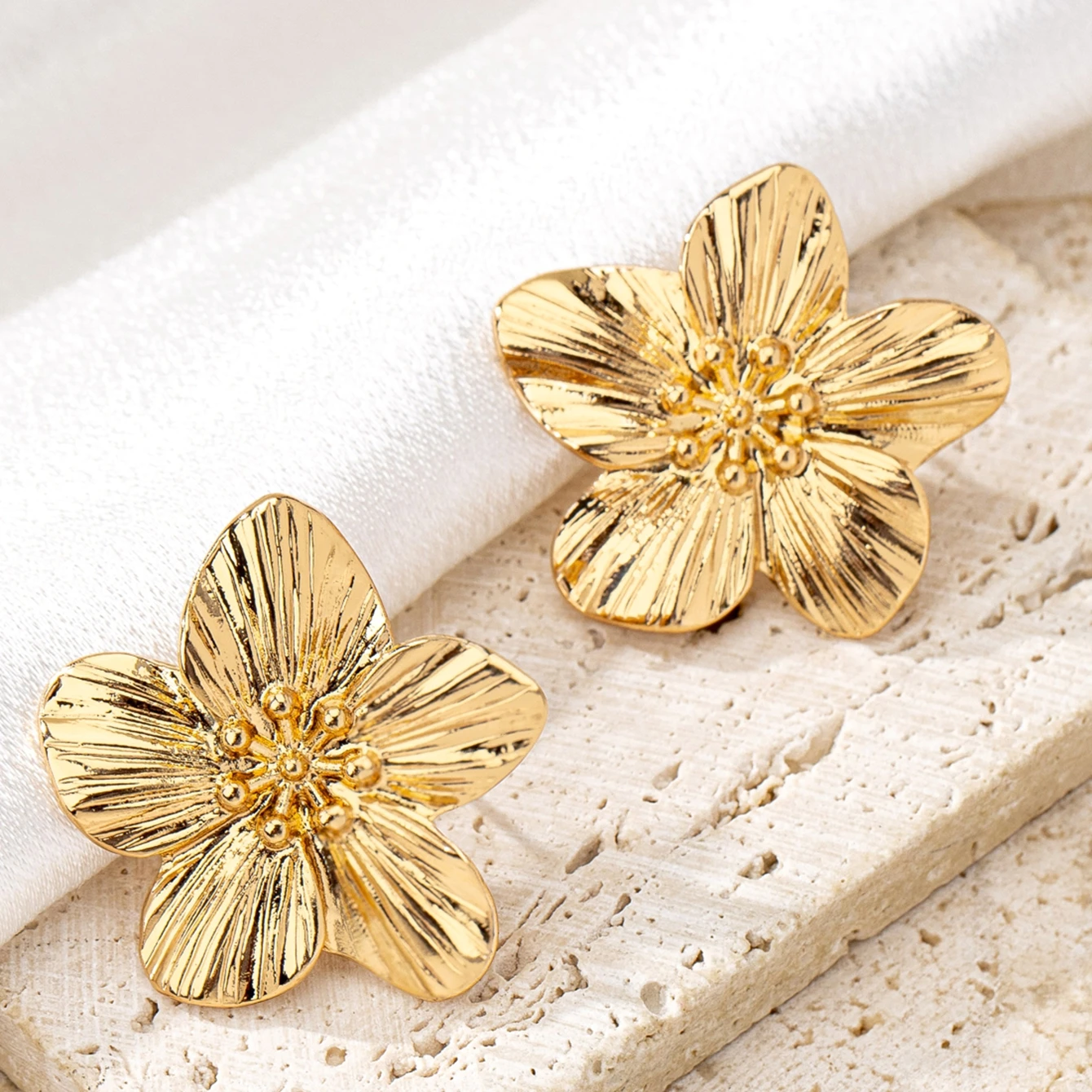 Elegant Flower Clip-On Earrings