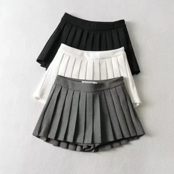 Vintage Summer High-Waisted Pleated Skirt