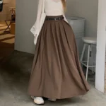 Elegant Gray Maxi Skirt
