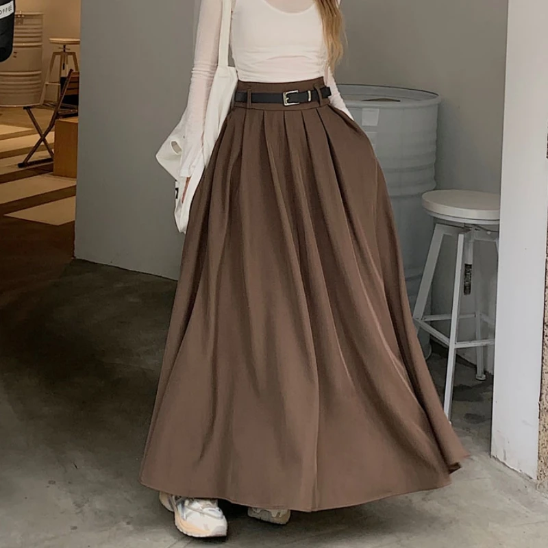 Elegant Gray Maxi Skirt