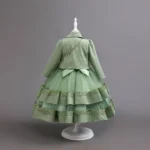 Girls' Green Dress with Coat and Bag — Image 2