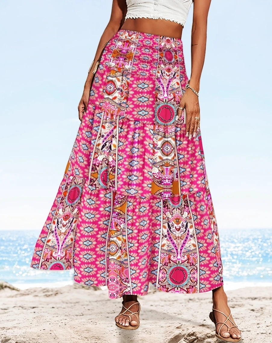 Layered Floral Maxi Skirt
