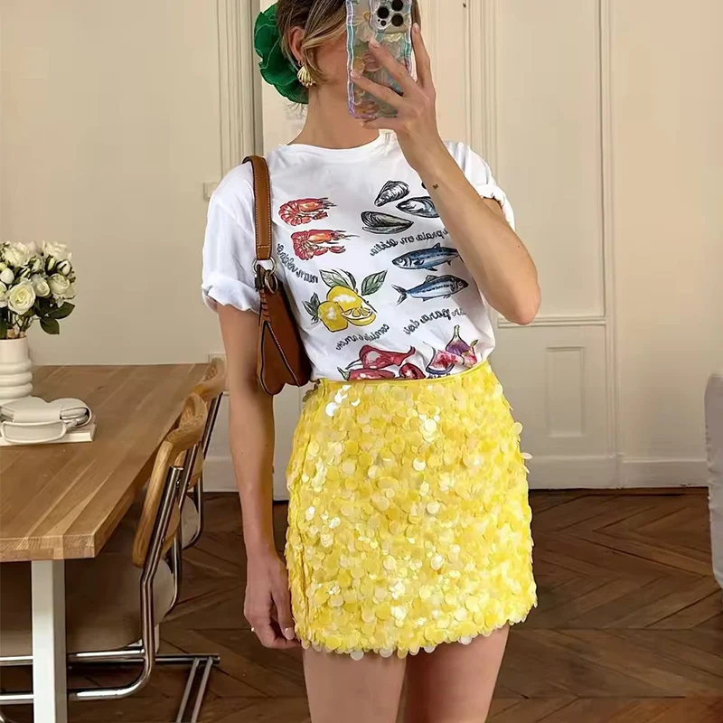 Sequin Short Skirt