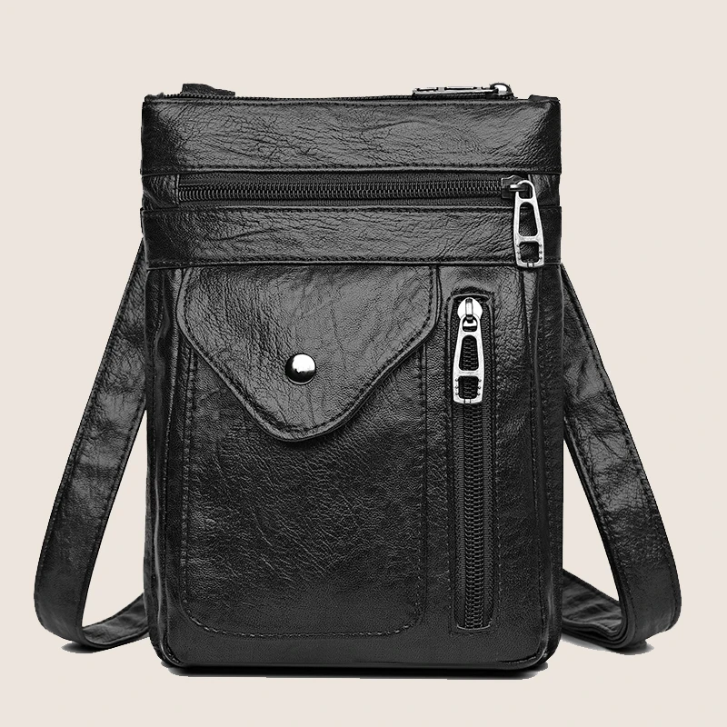 Layered Soft Leather Shoulder Bag