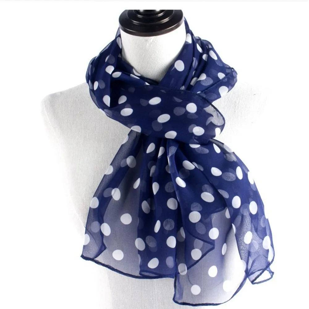 Polka Dot Chiffon Scarf
