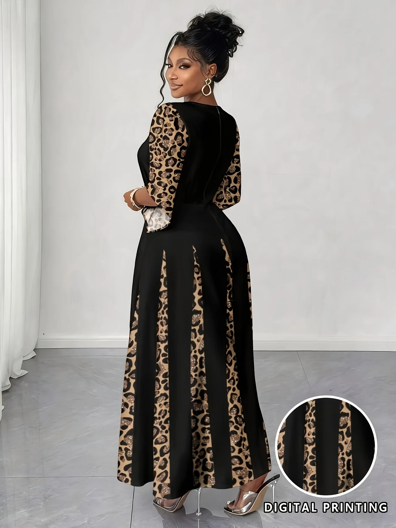 Elegant Leopard Print Maxi Dress