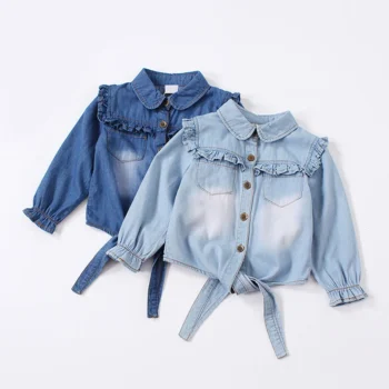 Girls' Casual Denim Autumn Top