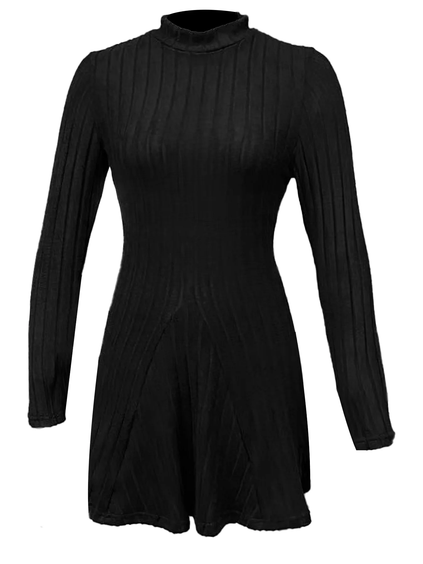 A-Line Dress with Mock Neck