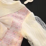Girls' Elegant Long Sleeve Dress with Bow — Image 3