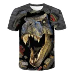 Kids' Dinosaur Print T-Shirt — Image 3