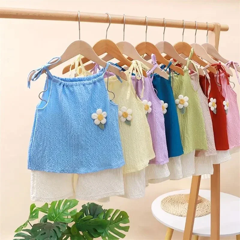 Girls' Floral Set with Vest — Image 8