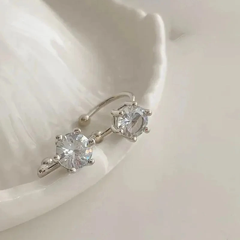 Zircon Clip-On Earrings for Unpierced Ears
