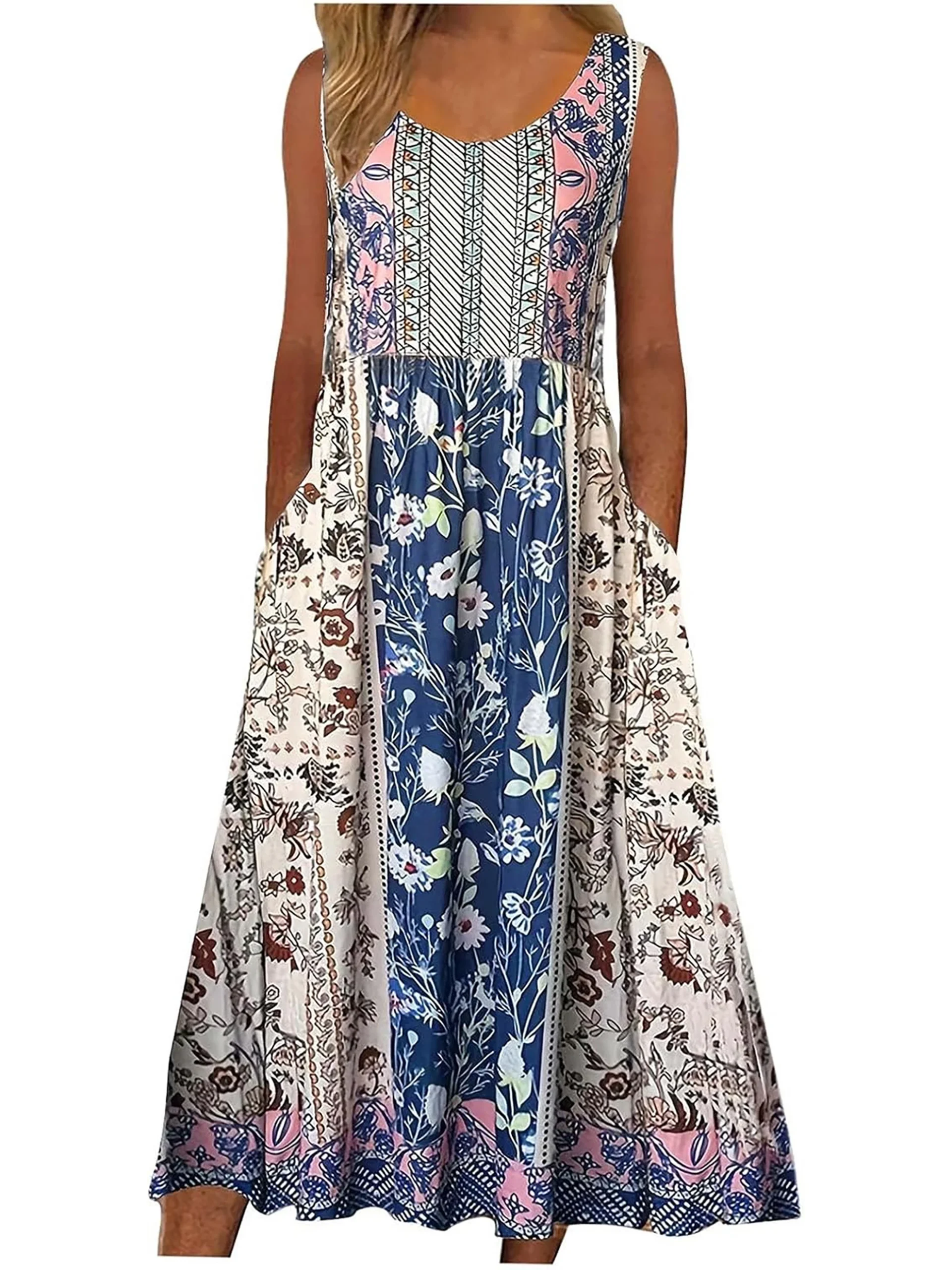 Boho Floral Sleeveless Summer Dress