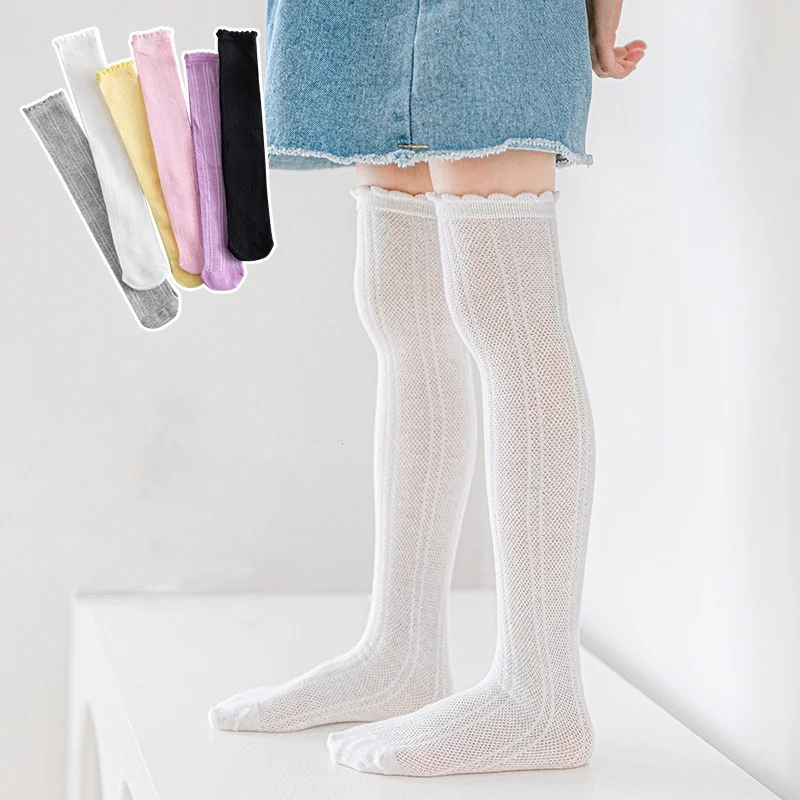 Girls' Long White School Socks