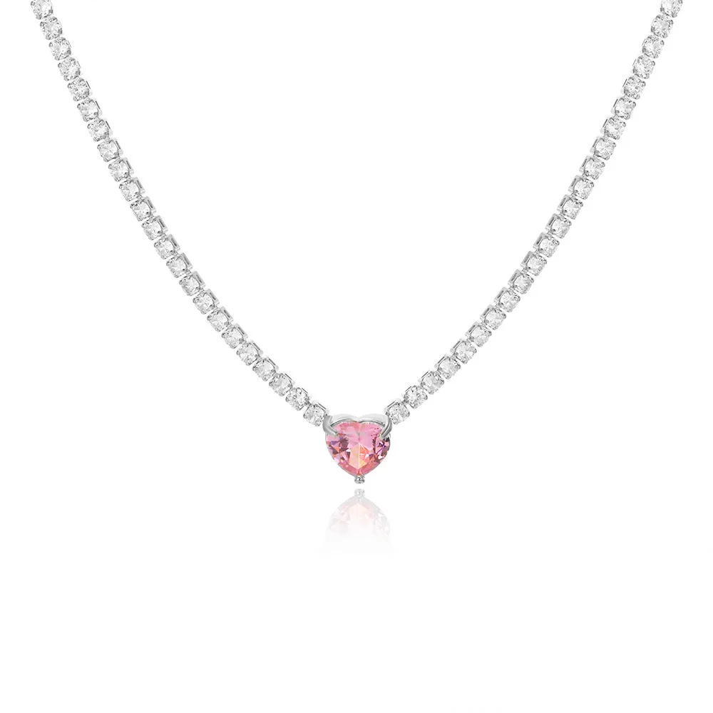 Crystal Heart Print Necklace