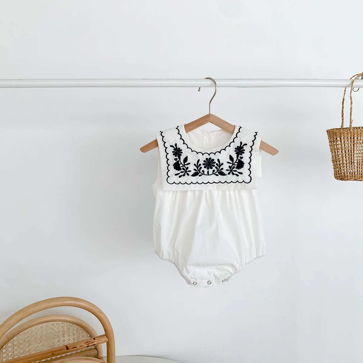 Baby Embroidered Sleeveless Romper — Image 10
