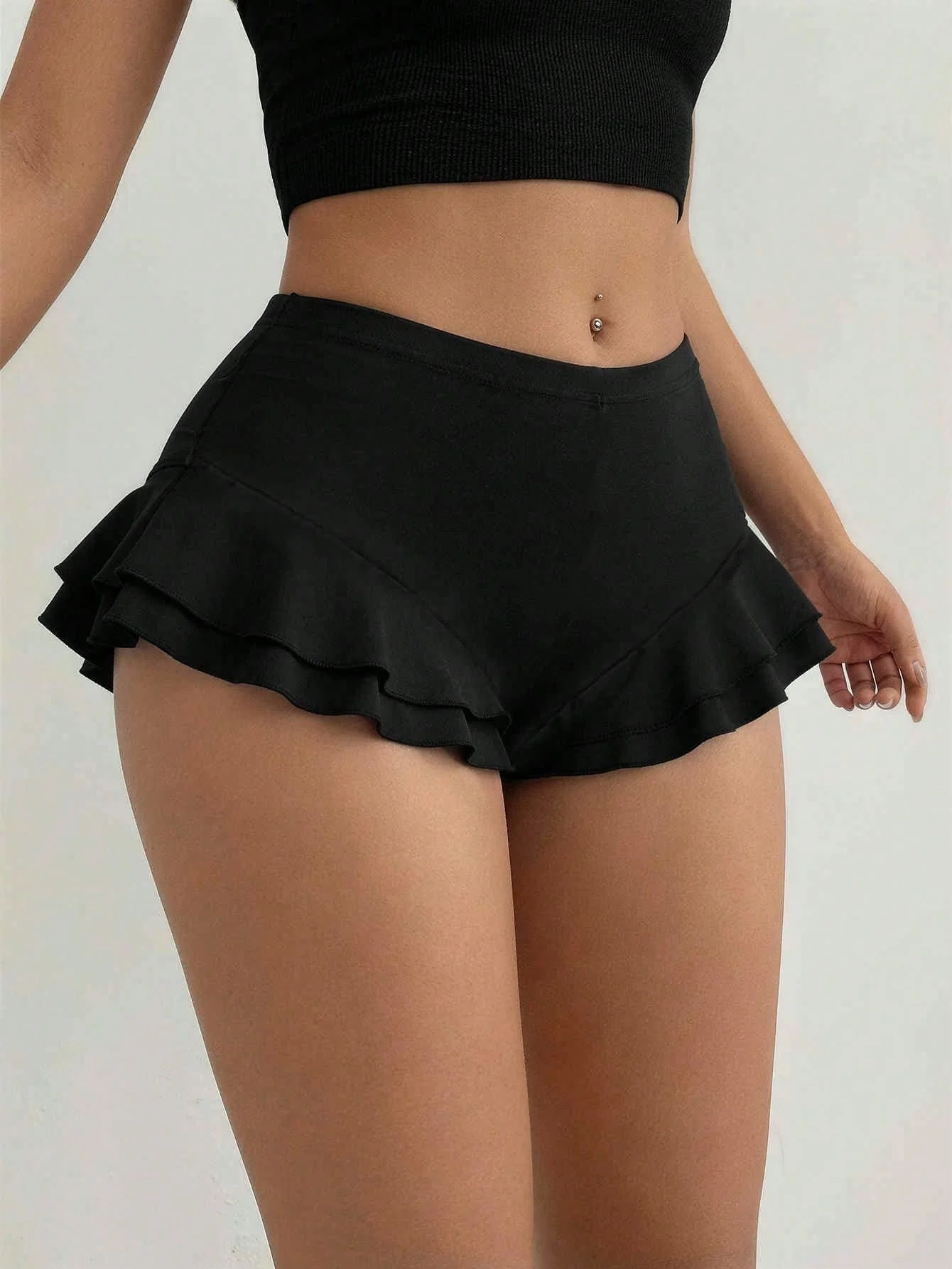 Ruffled High-Waisted Mini Skirt
