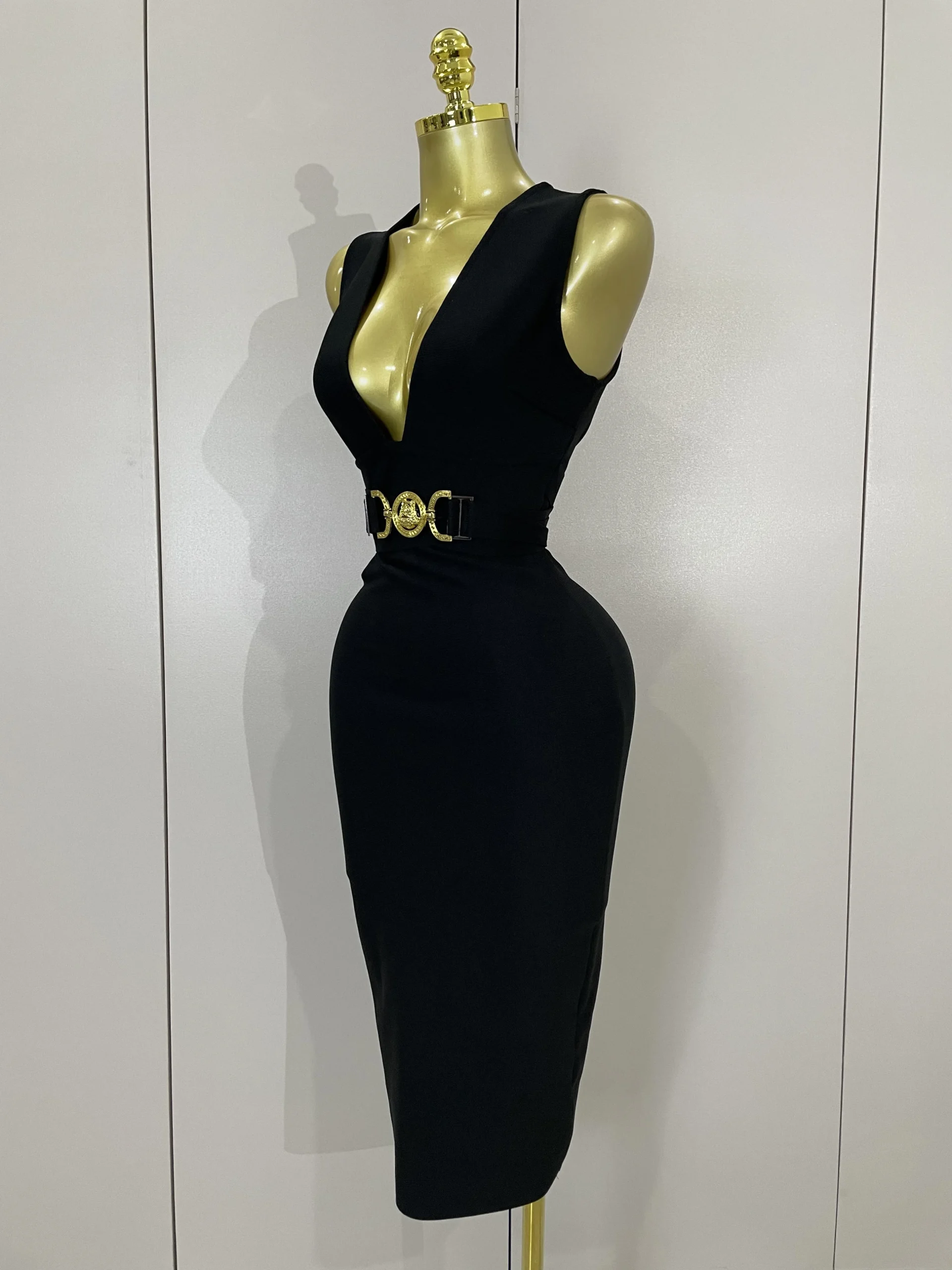 Bodycon Sleeveless V-Neck Dress