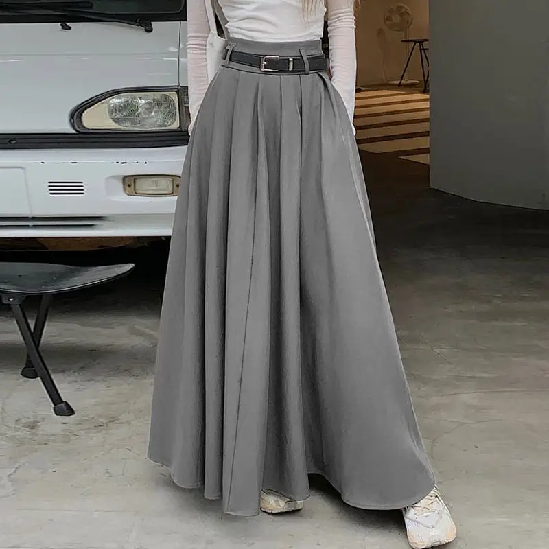 High Waist Pleated Skirt with Wide Swing — Image 14
