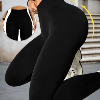 Solid High-Waisted Sports Pants