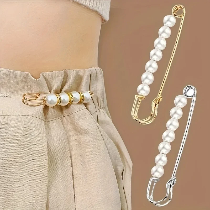 2-Piece Pearl Brooch with Buckle