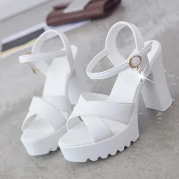 Platform High Heels with Buckle