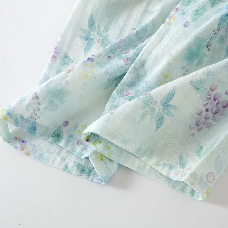 2-Piece V-Neck Floral Cotton Pajama Set