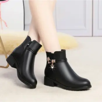 Leather Winter Short Boots
