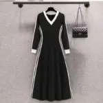 فستان ميدي بطراز كلاسيكي خريفي — صورة 4
