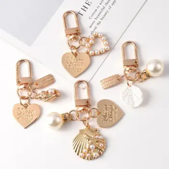 Pearl Heart Print Bag with Chain