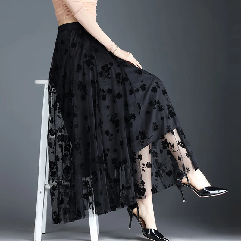 Korean-Style Loose Floral Skirt