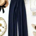 Stretchy Wide-Leg Pants with Bow — Image 4