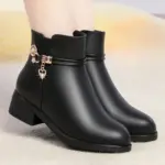 Leather Winter Short Boots — Image 3