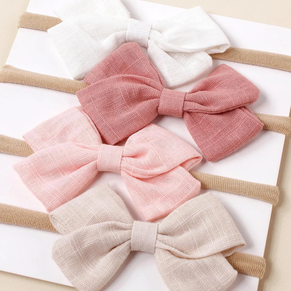 Baby 4-Piece Cotton Headband with Bow