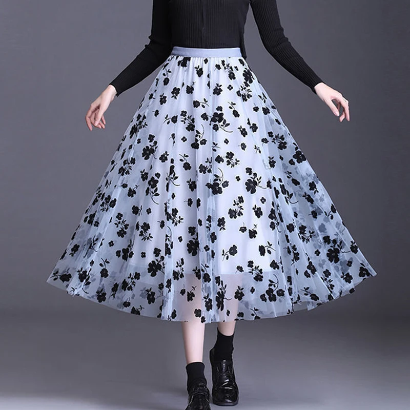 Korean-Style Loose Floral Skirt