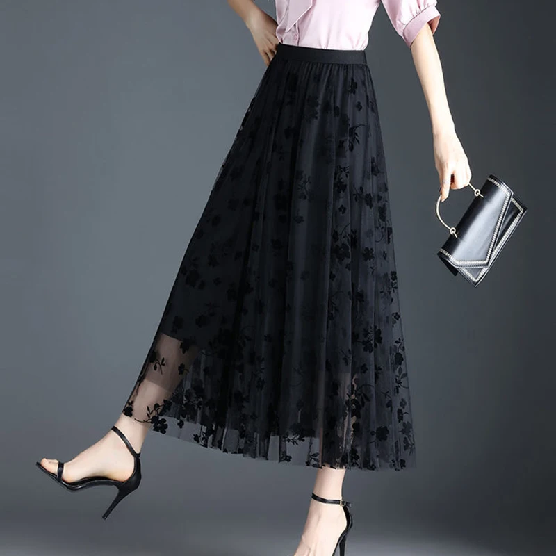 Korean-Style Loose Floral Skirt