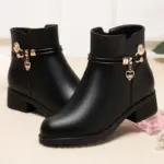Leather Winter Short Boots — Image 5